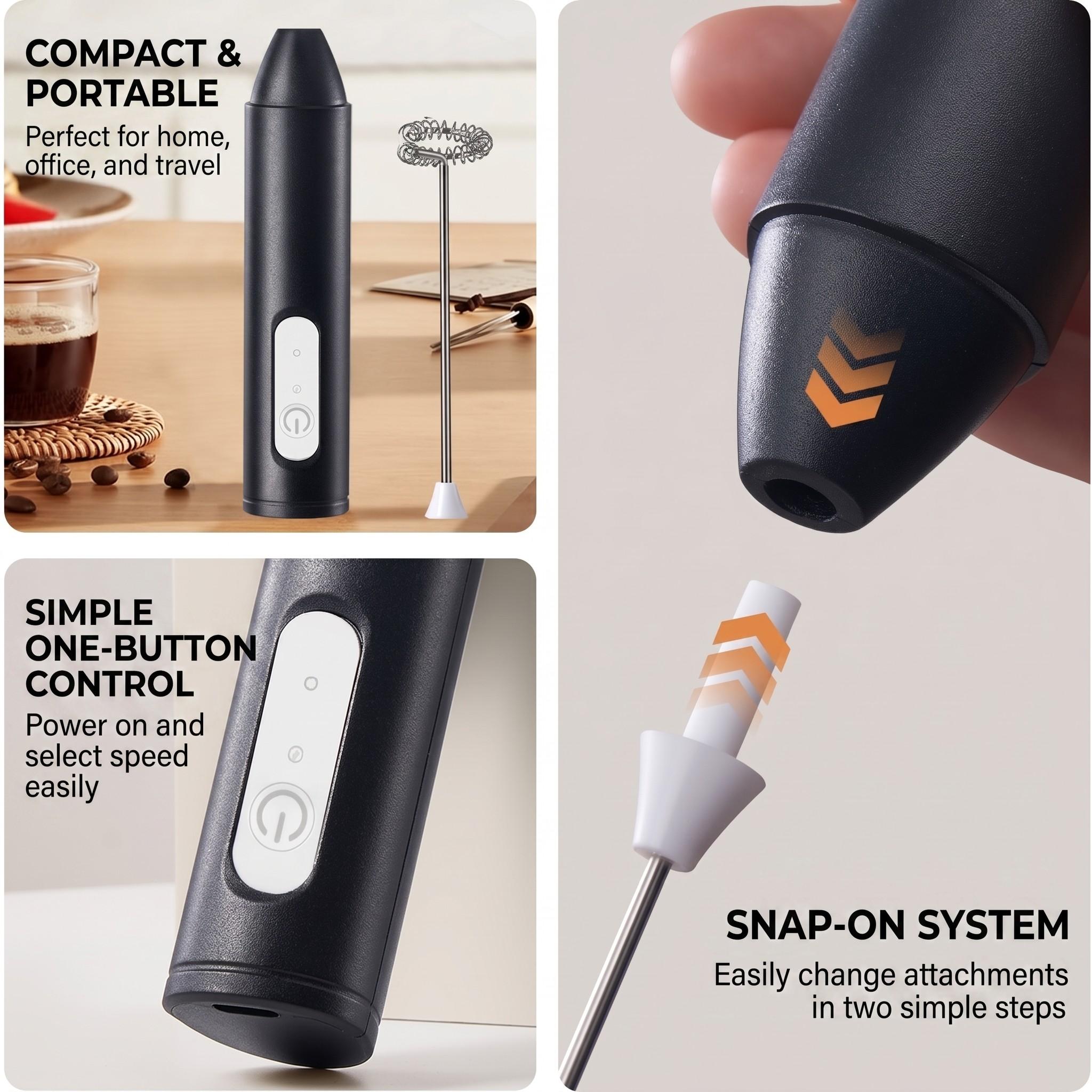 Bestselling Coffee Stirrer, Multi-Functional Milk Frother, Cordless Milk Frother, Milk Frother Wand, High-Aesthetic Handheld Drink Mixer, Perfect for Coffee and Matcha, Be Your Own Barista!