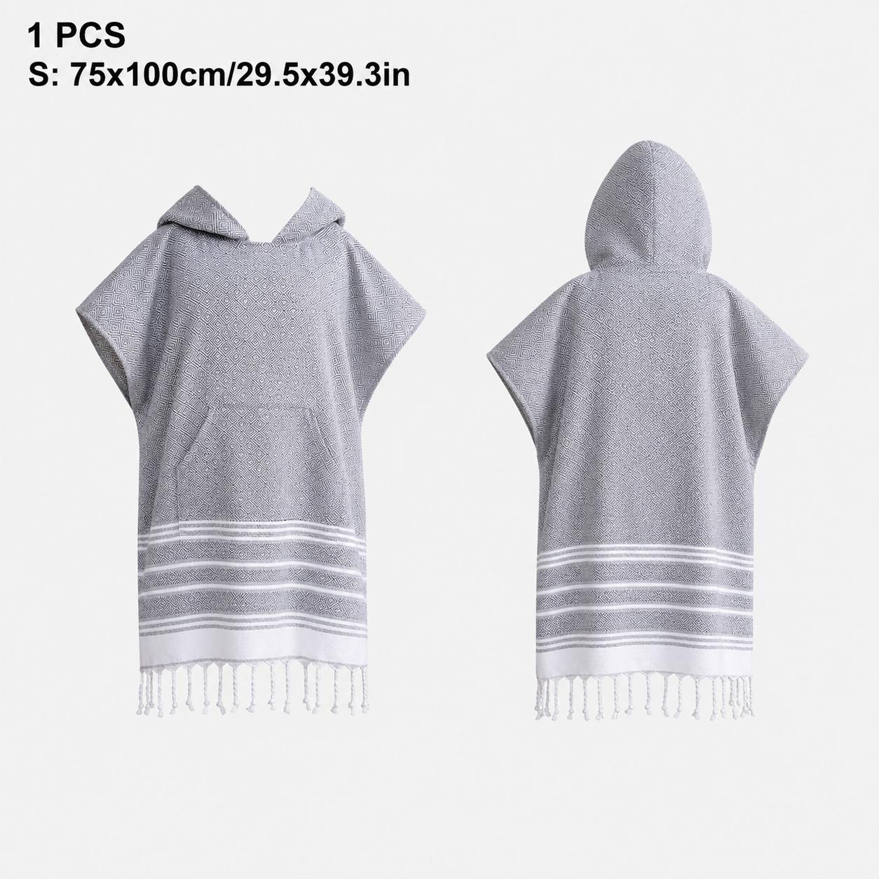 Wearable Beach Towel with Hood, Soft Absorbent Quick-Dry Decorative Towel, Pocket Fringe Design, Ideal for Beach, Pool, Surfing, Travel, Quick Drying Towels