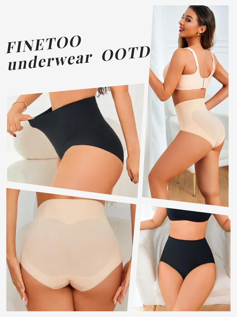 FINETOO Unite Store Seamless Underwear For Women High Waist Full Coverage lingeries  Minimalist Skin Fit Stretch Everyday Briefs S-3XL Womenswear