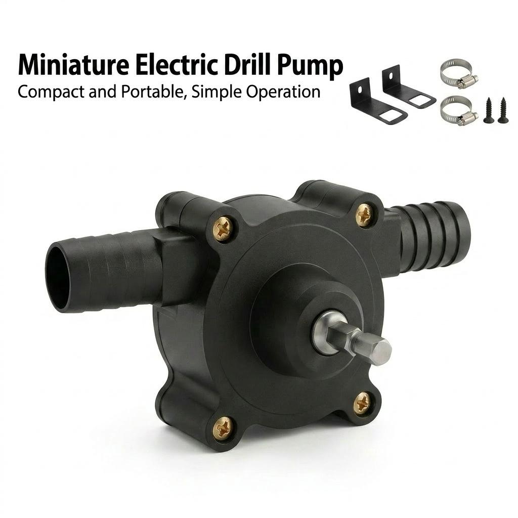 Mini Electric Drill Pump Portable Hand Drill Powered Water Pump Diesels Oil Fluid Water Hand Self-Priming Transfer Pumps Quick Pumping Speed home garden outdoor Pump Drill Operated -YY0