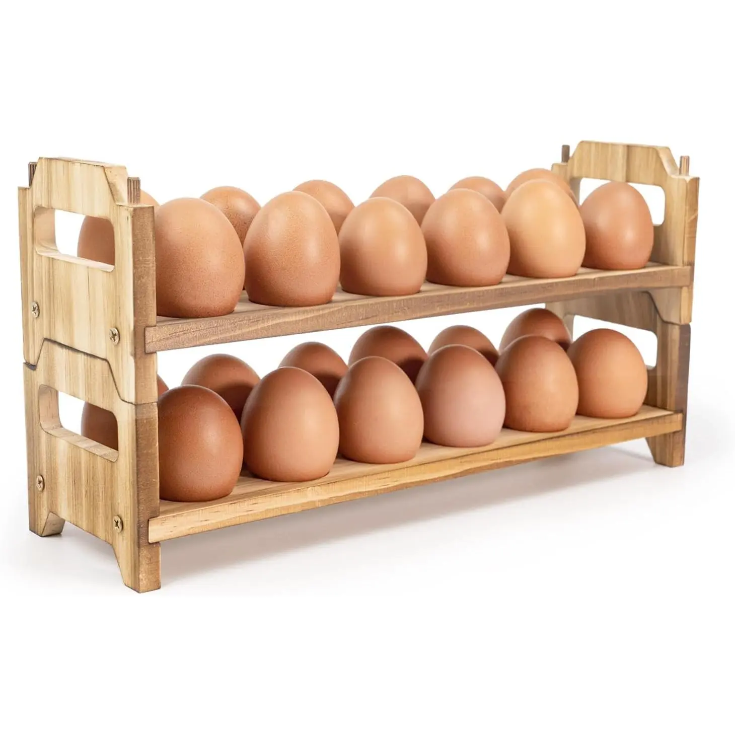 Wooden  Egg Holder Countertop Stackable egg storage