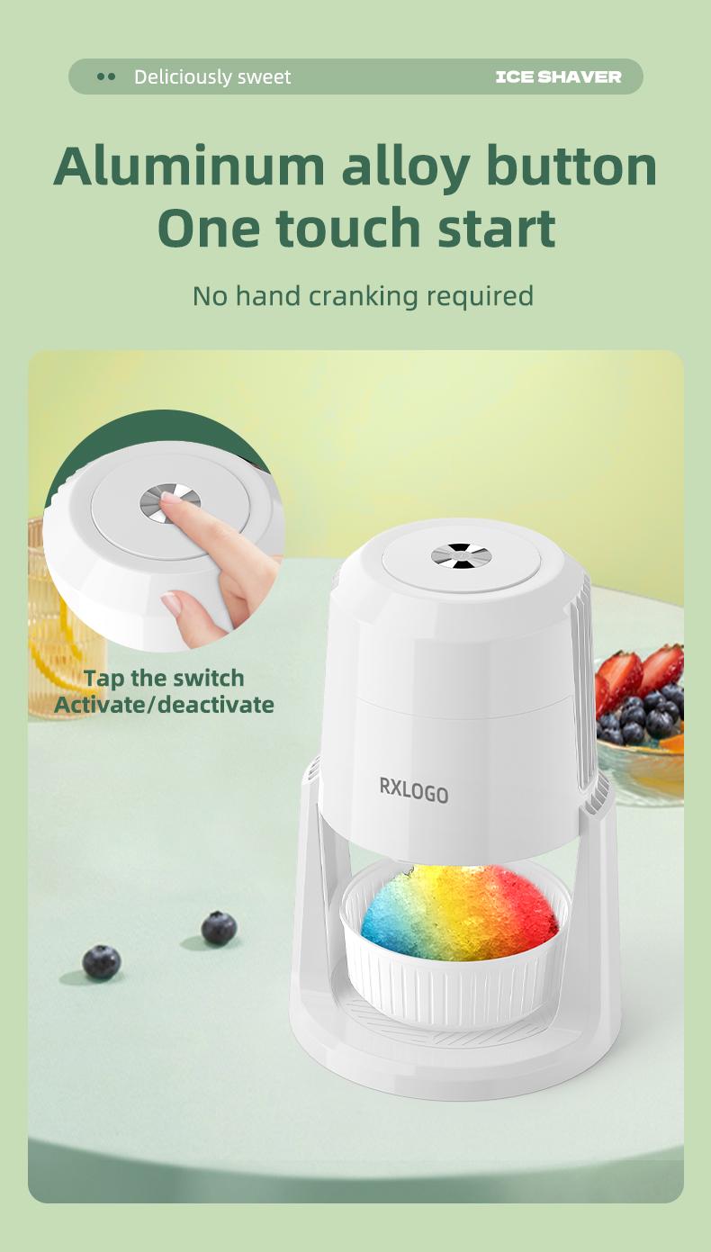 Snow Cone and Shaved Ice Machine: Adjustable 2 Textures Portable Electric, White Powerful Motor Two Position Adjustment, Surprise for Christmas Xams Halloween Party