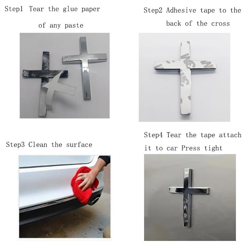 Christian Cross Sticker, Car Exterior Decorative Sticker, Universal Car Accessories for Car, Motorcycle & SUV