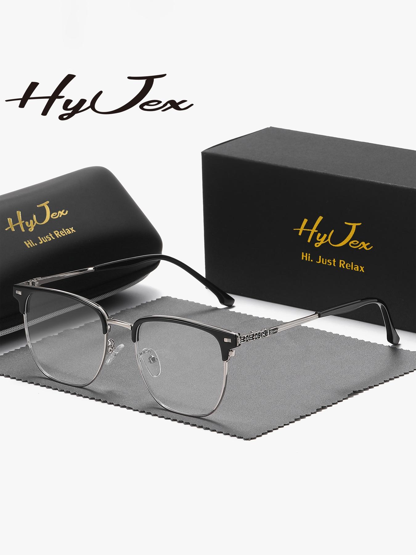 HyJex 1 Piece Unisex Full Frame With Wharp Lines Plaon Glasses Show Intellect Square Frame Plaon Glasses