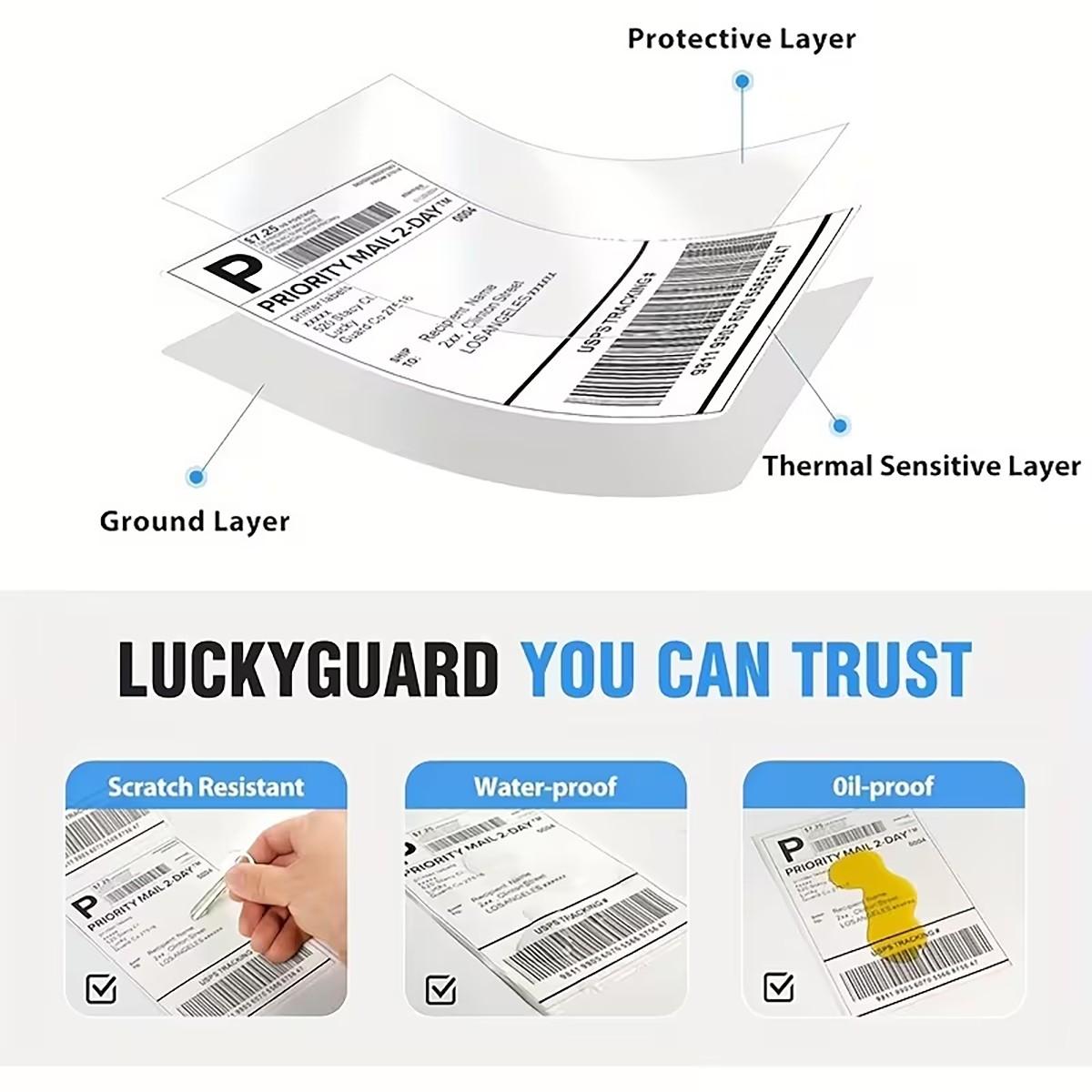 4x6 Inch Self-Adhesive Shipping Labels, 100 Sheets/200 Sheets Thermal Labels, 100 X 150mm for D100 & D200 Thermal Printers