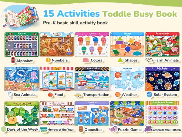 JoyCat Preschool Busy Books Language Toys, Montessori Busy Board, Educational Learning Flash Cards, Sensory Toys, Creative Learning & Fun Activities