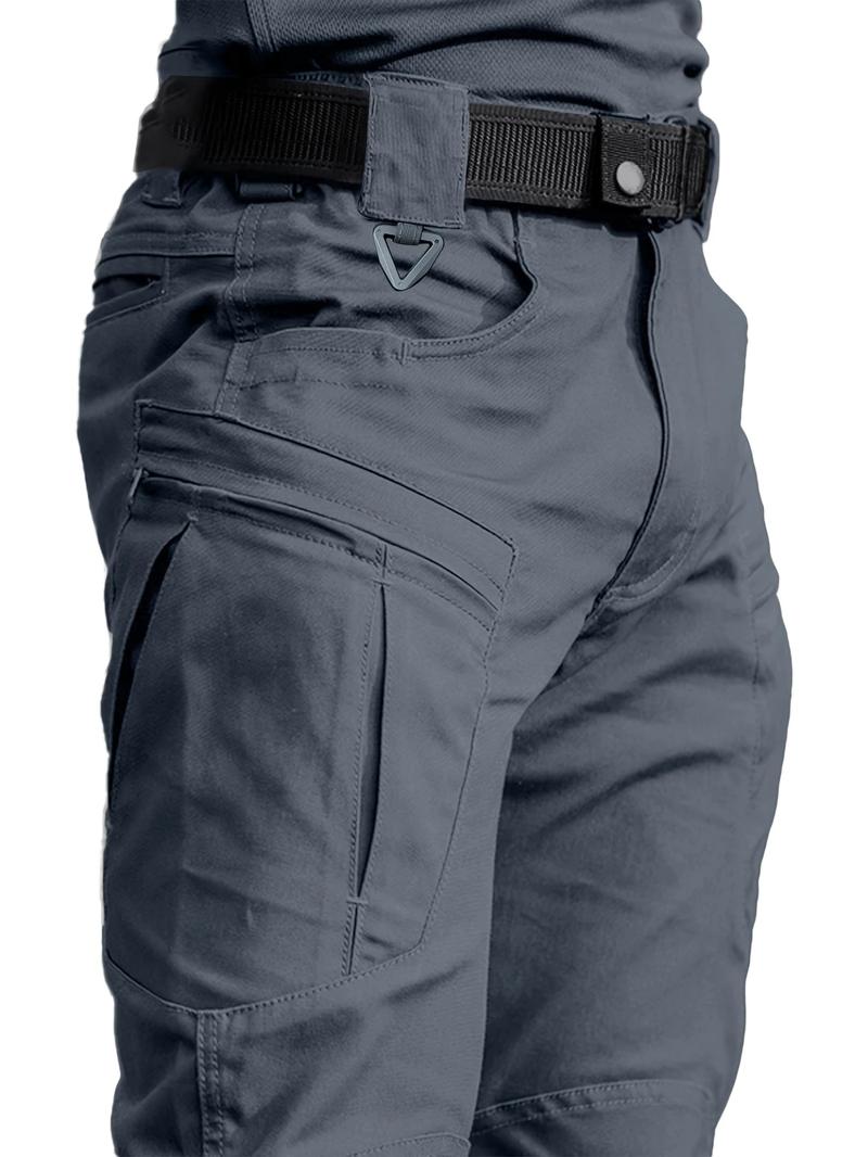 Men's Tactical Work Pants with Zipper Pockets, Plain Design, Durable Fabric, Casual Outdoor Hiking & Construction, Adjustable Waist Men's Tactical Work Pants with Zipper Pockets, Plain Design, Durable Fabric, Casual Outdoor Hiking & Construction, Adjustable Waist