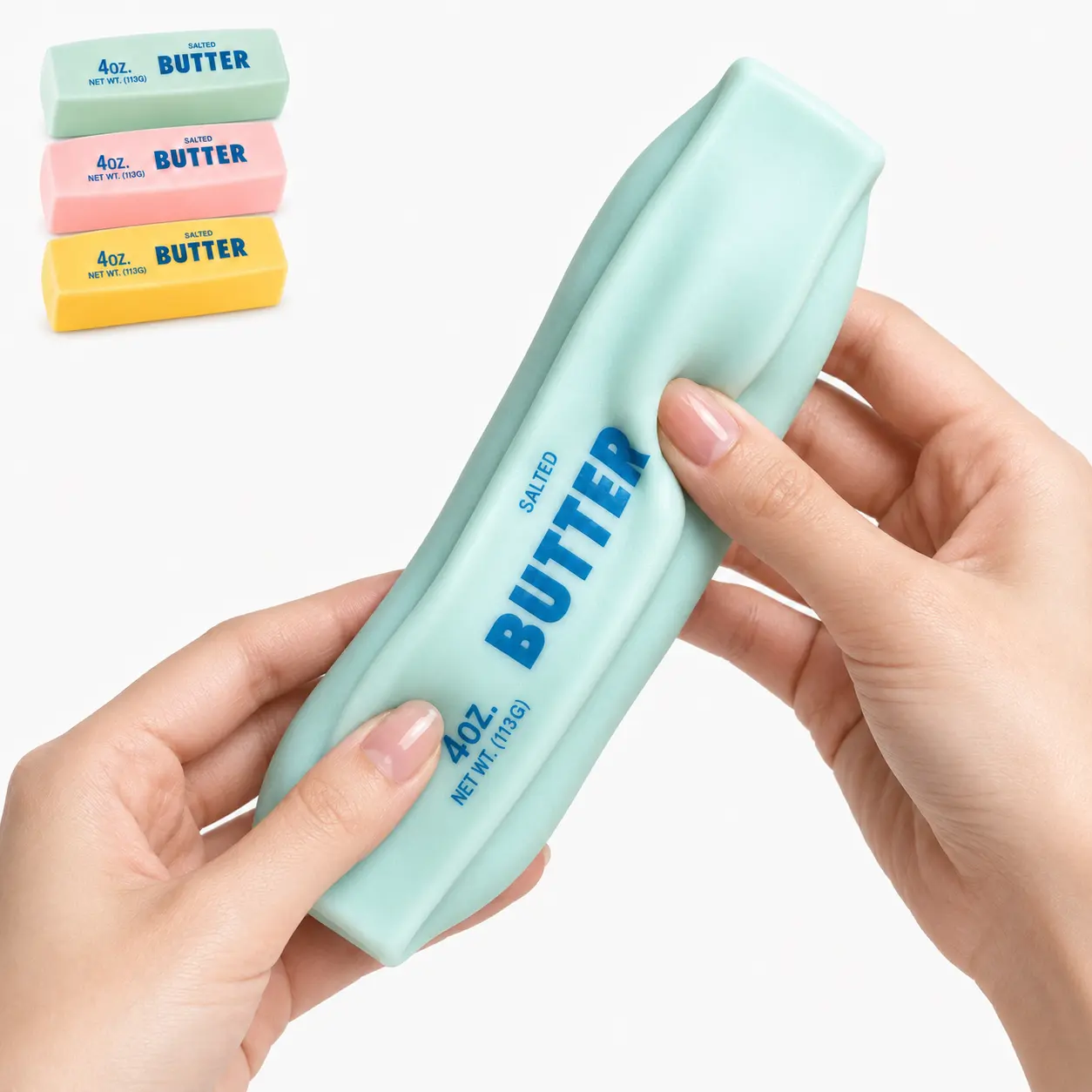 Crunchy Sound Butter Bar Squishy Toy, Soft Squeeze Sensory Fidget Toy, Cute Portable Desk Toy for Teens & Adults, Party Favors, Birthday Gifts & Relaxing Play
