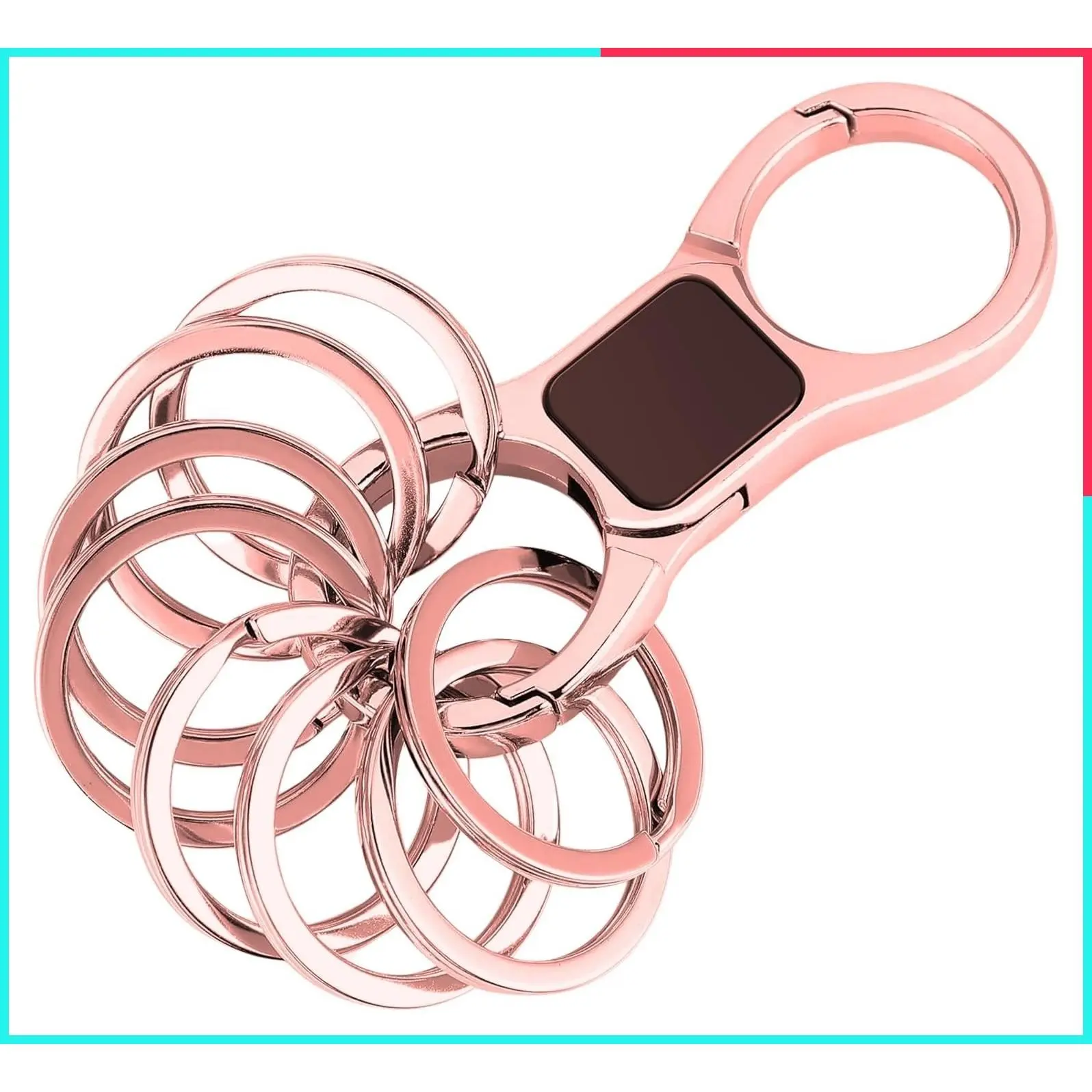 Men's Quick Release Car Keychain with 8 Key Rings, Heavy Duty Easy Detachable Keychain Organizer, Portable Multi Key Ring Clip with Spring Hooks