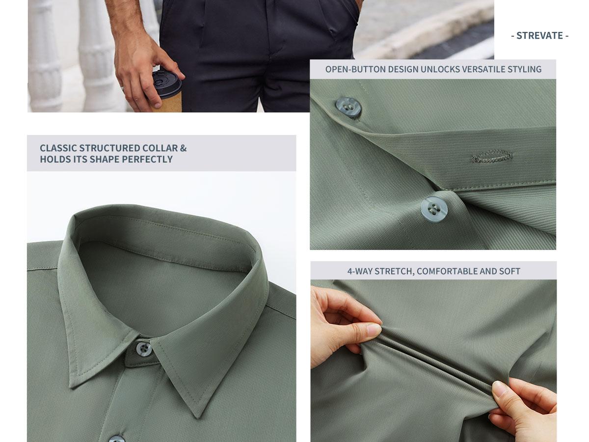 STREVATE Men's Muscle Fit Shirt,Wrinkle-Free Casual Button Down Long Sleeve Dress Shirt STREVATE Men's Muscle Fit Shirt,Wrinkle-Free Casual Button Down Long Sleeve Dress Shirt