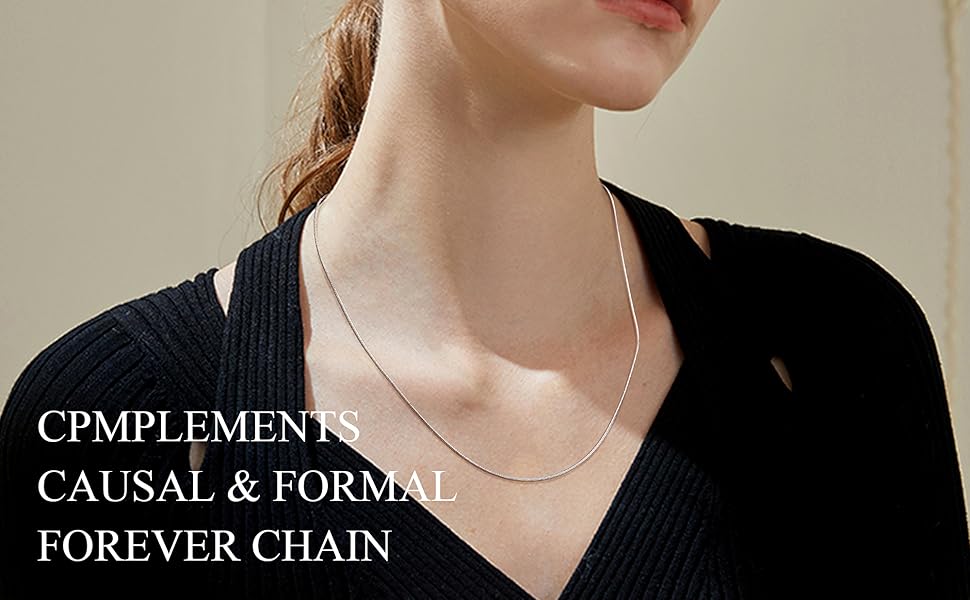 3pcs Stainless Steel Necklace Chain for Women Men, 1mm Thin Dainty Silver Color Chain, Sturdy Long Lobster Clasp, All Seasons Jewelry