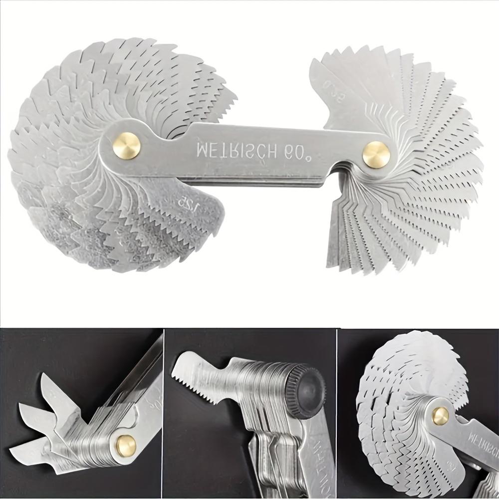 6 Style Alloy Thread Gauge – Dual Metric & Imperial Thread Checker,Handheld Nut and Bolt Identifier,Precision Thread Measurement Tool with Ergonomic Grip,Durable Alloy for Mechanical,Industrial,and DIY Use,Accurate Thread Size Gauge