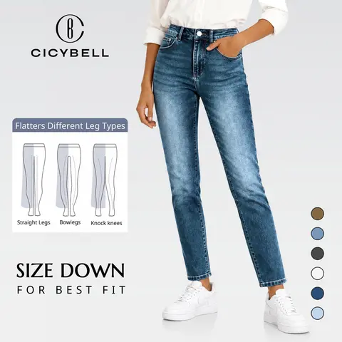 Cicy Bell Womens 2026 Skinny Jeans Mid Rise Stretchy Jean Jeggings Straight Leg Pull On Denim Pants with Pockets for Casual & Dressy Occasions - Bottom, Womenswear