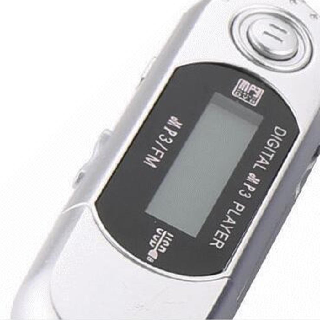 Plastic Silver Portable Digital MP3 Player - USB 2.0 Flash Drive, Lossless Sound, Multilanguage LCD Display, 3.5mm Audio Jack, Automatic Shutdown Function