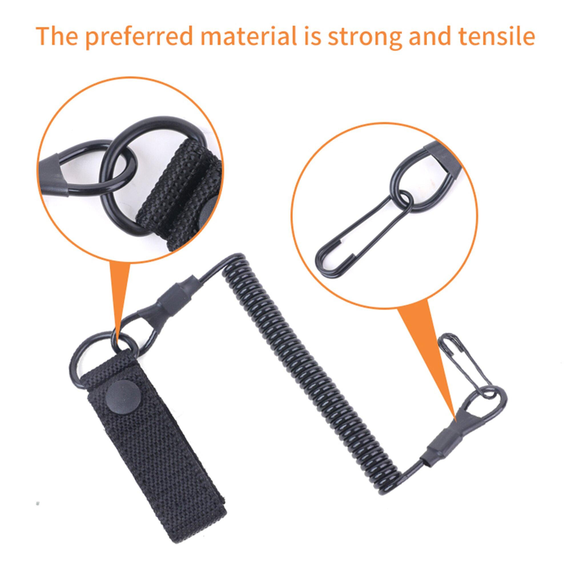 Spring Keychain Rope Set of Two with Carabiner, Adjustable Spring Rope for Hiking, Durable and Versatile Outdoor Gear Accessory