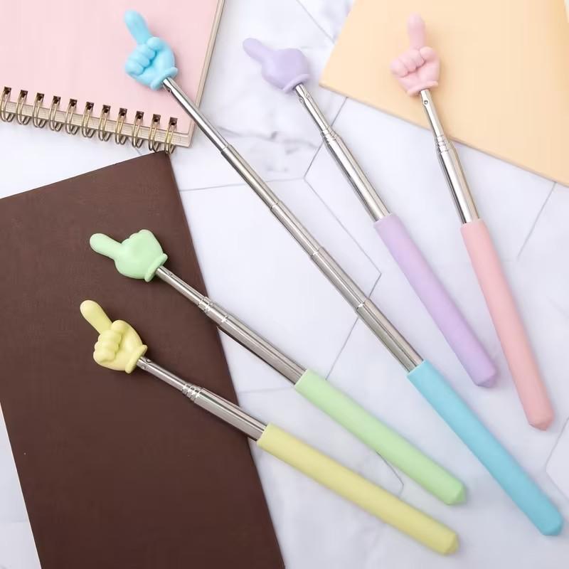 Classroom Extendable Pointer Stick, Classroom Supplies, Teacher Finger Tool, Colorful Demonstration Pointer Rod, Child and Adult Extensible Pointer