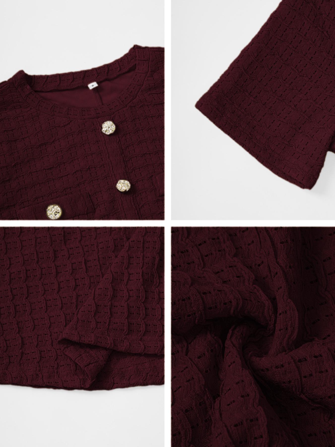 Pure Color Casual Button Decor Long Dress, Fitted Short Sleeve Plain Design, Women's Fashionable Long Gown for Everyday Wear