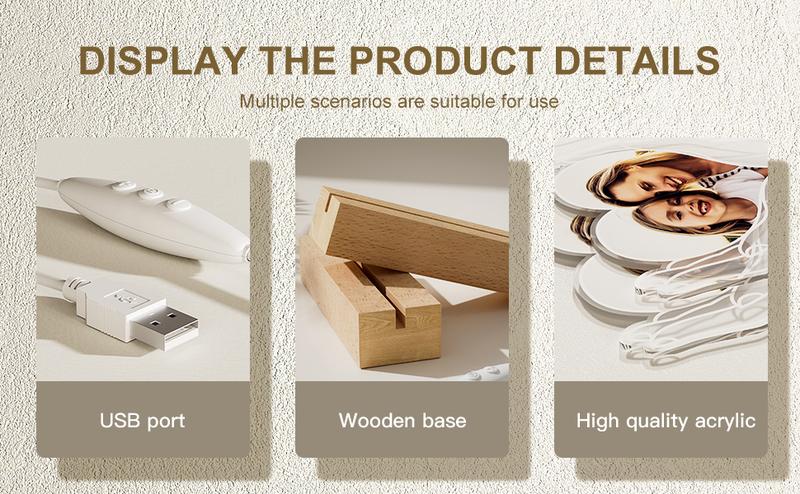 Custom Music Plaque Picture Frame with LED Night Light, Acrylic Song Plaque, Personalized Anniversary Couples Gifts for Women & Men, Unique Valentine's Day Gifts from favor photo, Turn Photo and Song into Art Pieces