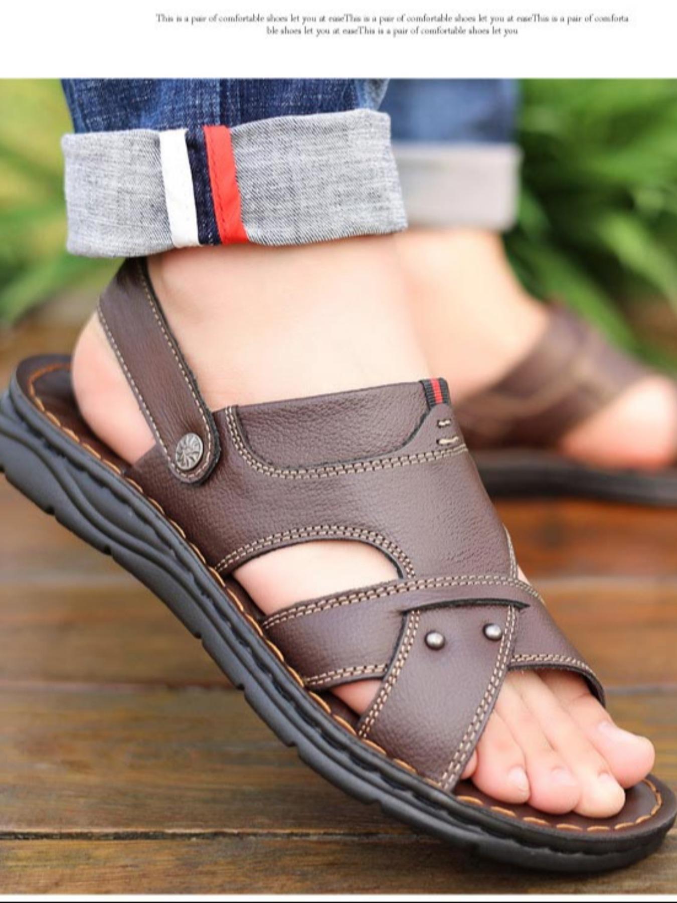 Summer Men's Casual Comfortable Sandals, Breathable Lightweight Beach Shoes, Durable Fashion Design, Anti-Slip Outdoor Hiking Shoes