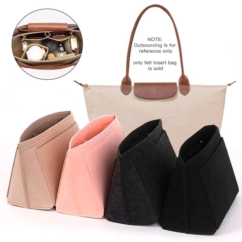 Felt Insert Lining Cosmetic Bag, Fits Longchamp Handbags, Support Liner Organizer, Makeup Pouch, Ideal for Travel & Daily Use
