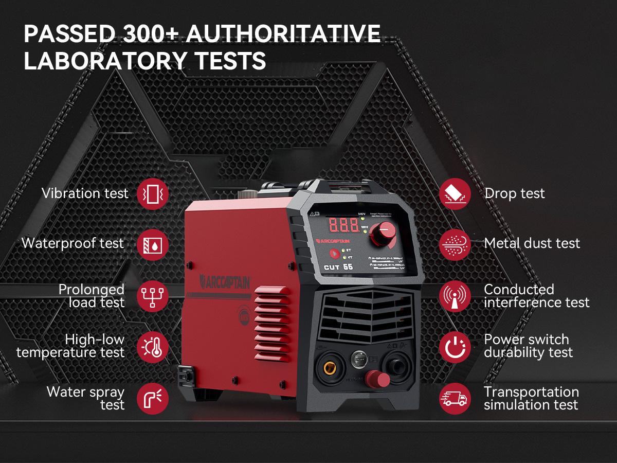 ARCCAPTAIN CUT55LED Plasma Cutter Non-Touch Pilot ARC High Frequency Air Plasma Cutting Machine 120/240V Dual Voltage IGBT Inverter 1/2" Clean Cut Reflow 2T/4T and 1/4" - 18, Digital Welding Machine, Plasma Cutter