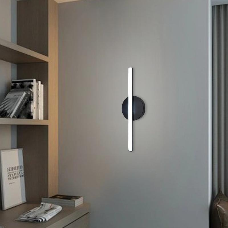 Minimalist LED Wall Light, Three-Tone Dimmable Strip, Matte Metal Silicone Shade, Living Room Corridor Hallway Background Decor Lamp