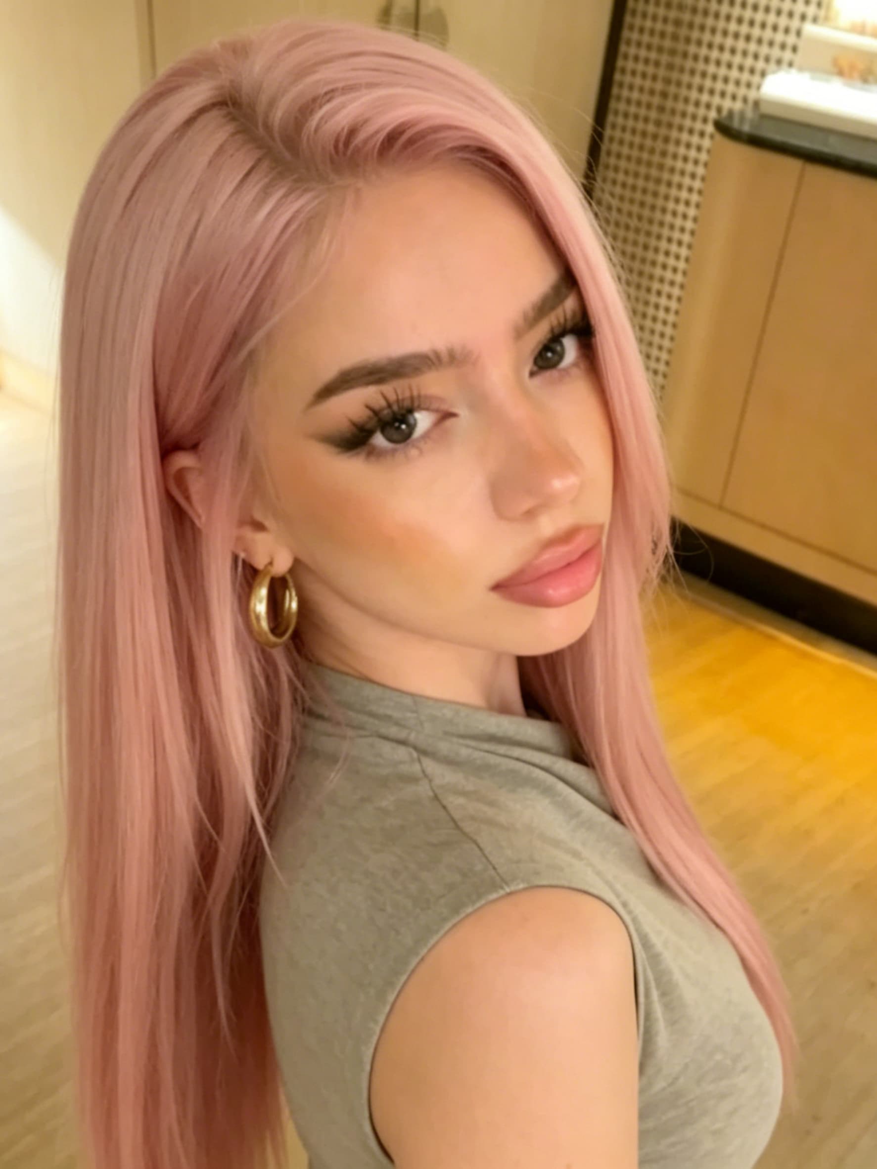 Light Pink Straight Synthetic Lace Front Wig, Glueless Lace Wigs, 13x4 Hd Pre Plucked with Baby Hair Long Silky Straight Synthetic Wig for Women Daily Wear Holiday Party Use