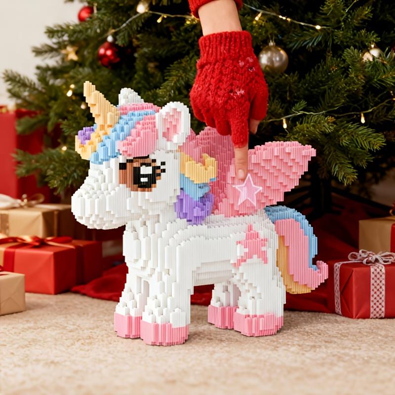 Pegasus Building Block Ornament, Creative Building Blocks, Creative Decoration for Room, Birthday Halloween Valentine Christmas Gifts, DIY Home Decor
