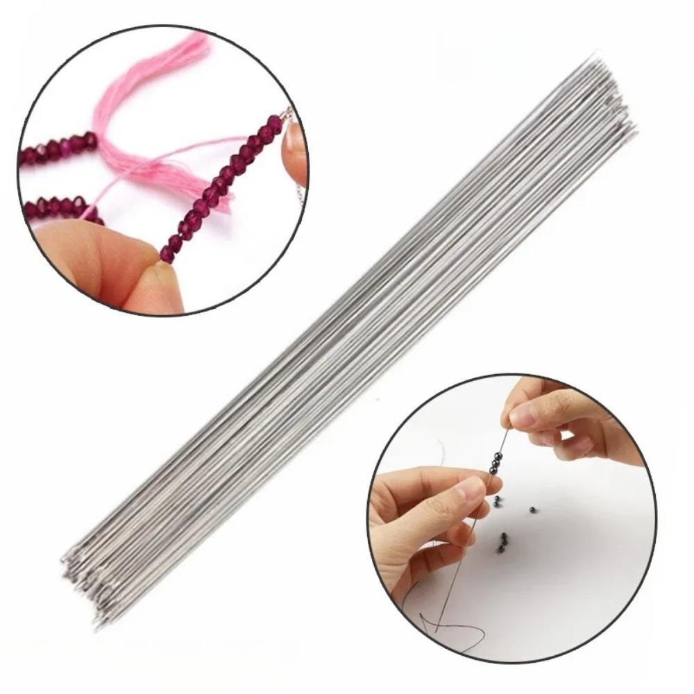 Stainless Steel Beading Needles for Jewelry Making, DIY Craft Sewing Kit with Large Eye, Durable Rustproof Design for Fine or Thick Threads, Multi-Purpose Handcraft Bead Stringing Needle Set