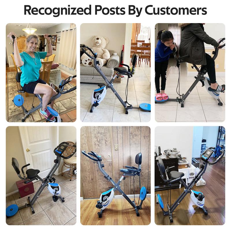 Pooboo 4 in 1 Exercise Bike Foldable Riding Cycle for Home X Bike Indoor Gym Workout 8 Level Magnetic Resistance Fitness Bike Pooboo 4 in 1 Exercise Bike Foldable Riding Cycle for Home X Bike Indoor Gym Workout 8 Level Magnetic Resistance Fitness Bike