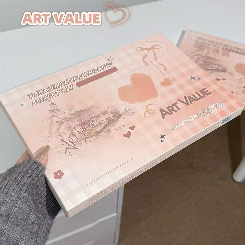 Art Value, Cosmetic Face Makeup Sets, Lip Gloss Blush Eyeshadow Powder Compact, Commuter Simple Makeup Necklace Kit, Full Makeup Equipment, Daily Makeup Kit