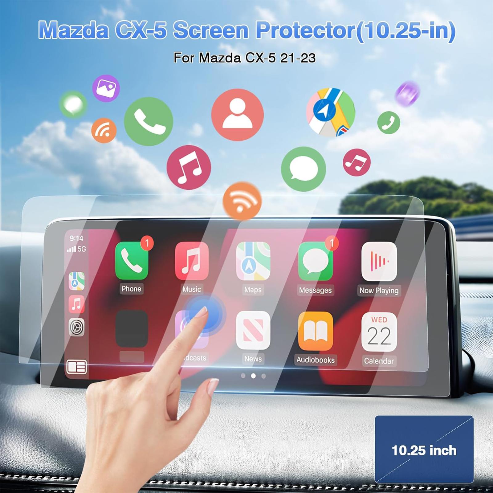 Canvcle 2 Pack Screen Protector for 2021 2022 2023 2024 2025 Mazda CX5 and CX-9 10.25-Inch Touchscreen, 2025 CX-5 Accessories Navigation Display Protective Film Tempered Glass Anti Glare Canvcle 2 Pack Screen Protector for 2021 2022 2023 2024 2025 Mazda CX5 and CX-9 10.25-Inch Touchscreen, 2025 CX-5 Accessories Navigation Display Protective Film Tempered Glass Anti Glare