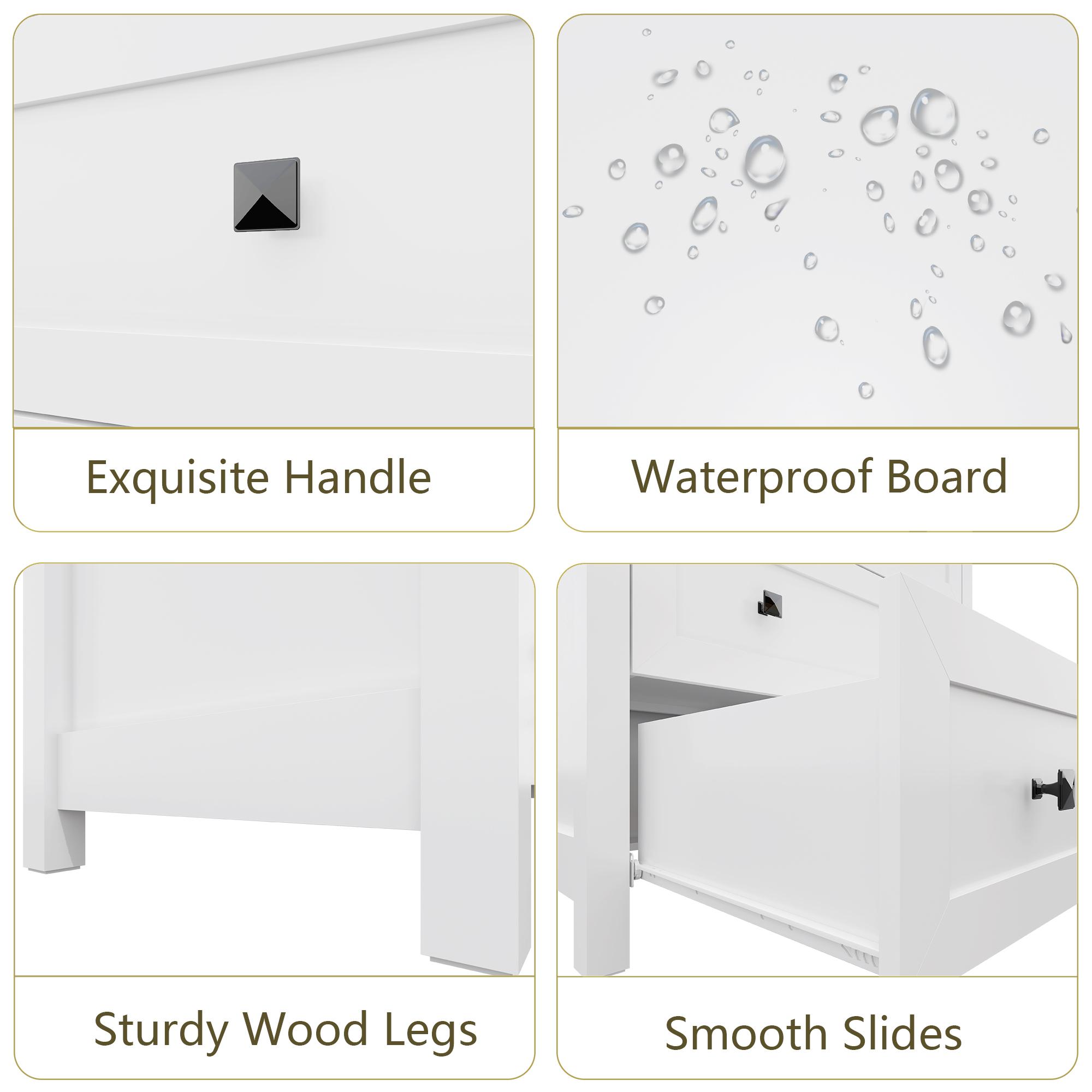 Dresser for Bedroom with 3 Drawers, Small Chests of Drawers, 27.55" Wide Farmhouse Wood Nightstand Bedside Cabinet Side End Table, Modern Closet Storage Organizer for Living Room, Entryway, Hallway, White