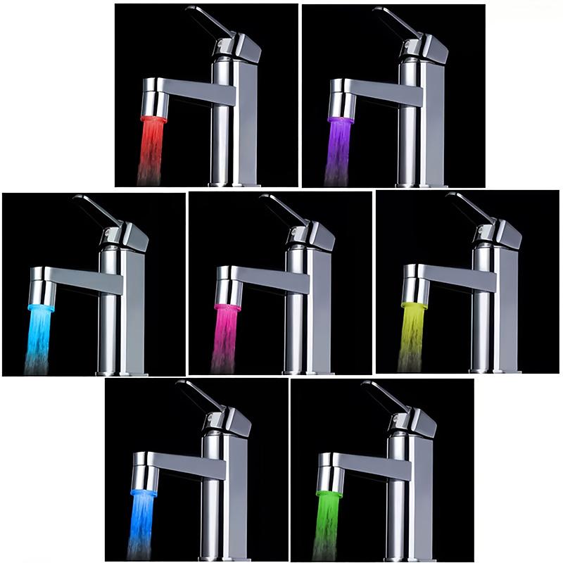 1pc LED Water Faucet Light Color Changing Faucet for Kitchen And Bathroom (Fixed LED Faucet) Gradient LED Water Faucet Light Water Stream Color Changing Faucet Tap Sink Faucet for Kitchen And Bathroom