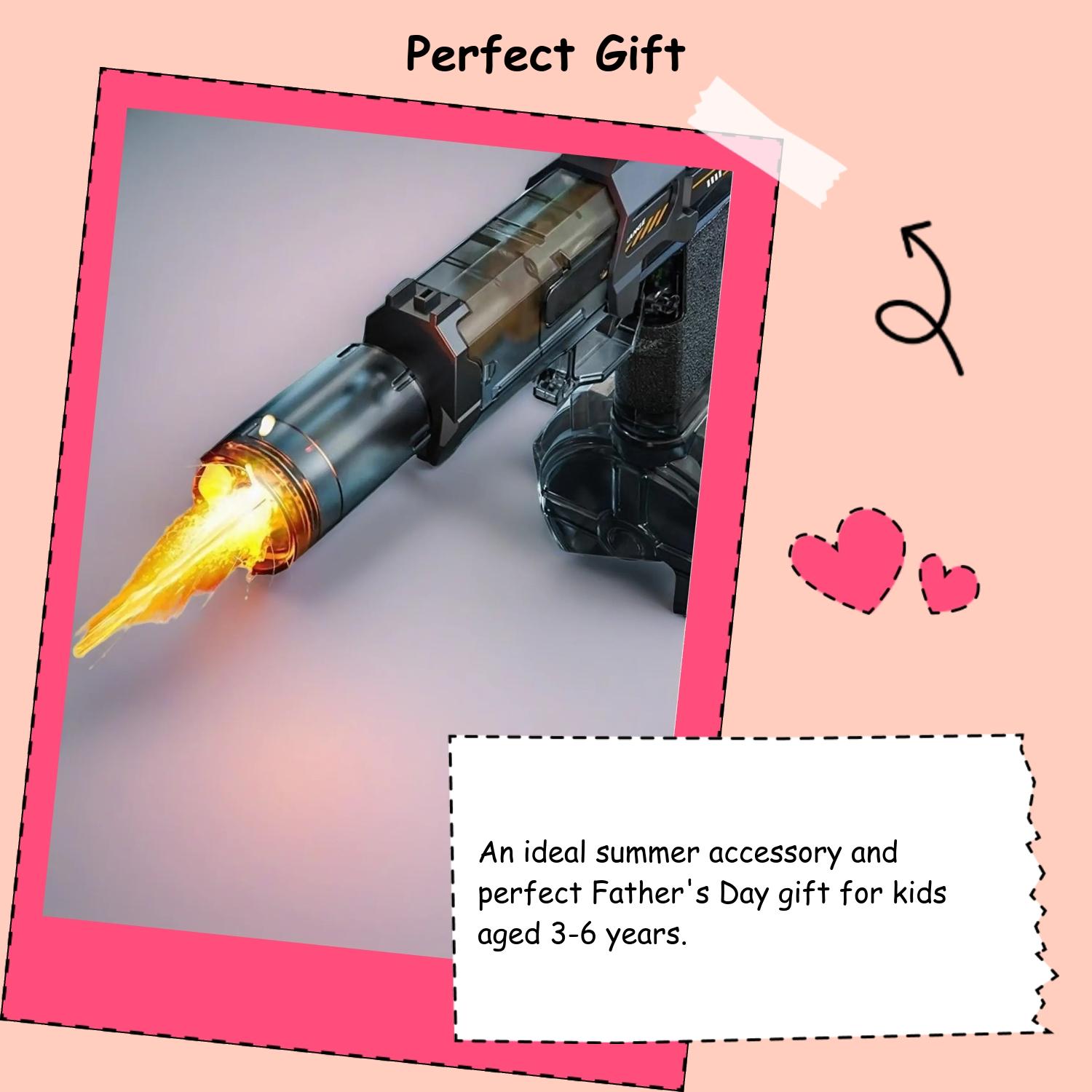 Electric Water Gun with LED Light, Automatic Squirter, Dazzling Outdoor Playtoy for Boys & Girls, Ideal Summer Accessory