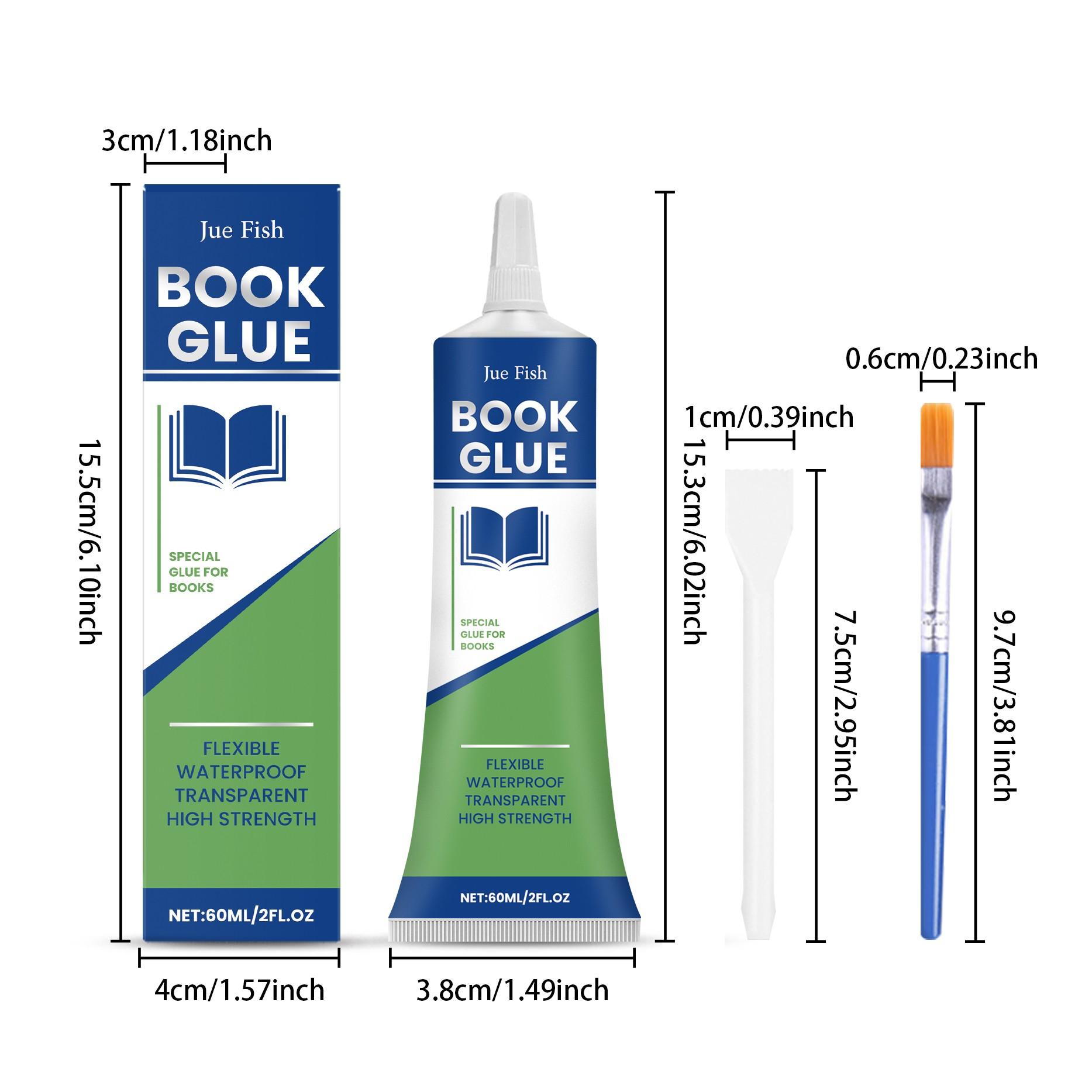 2-Pack Set Of Resin Book Repair Glue (60ml*2 + Brushes), Neutral And Mild Formula, Stable Adhesive For Books And Archival Paper, Transparent And Fast-Drying, Meets Daily book Repair Needs