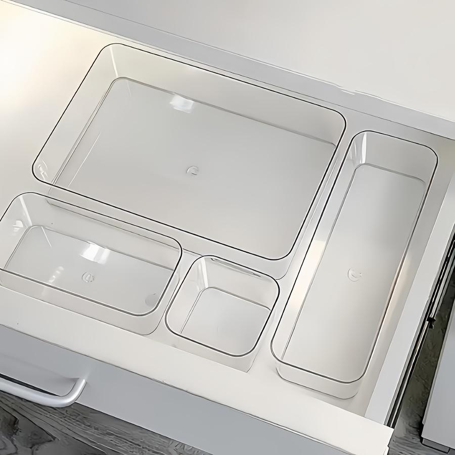 8 Piece Transparent Makeup Organizer Set, Cosmetics Organizer Storage, Beauty Organizer, Cosmetic Storage, Drawer Dividers & Desktop Storage Boxes, Clear Storage Box, Multi Grids Organizer, Divided Compartments, Durable Plastic Organizers