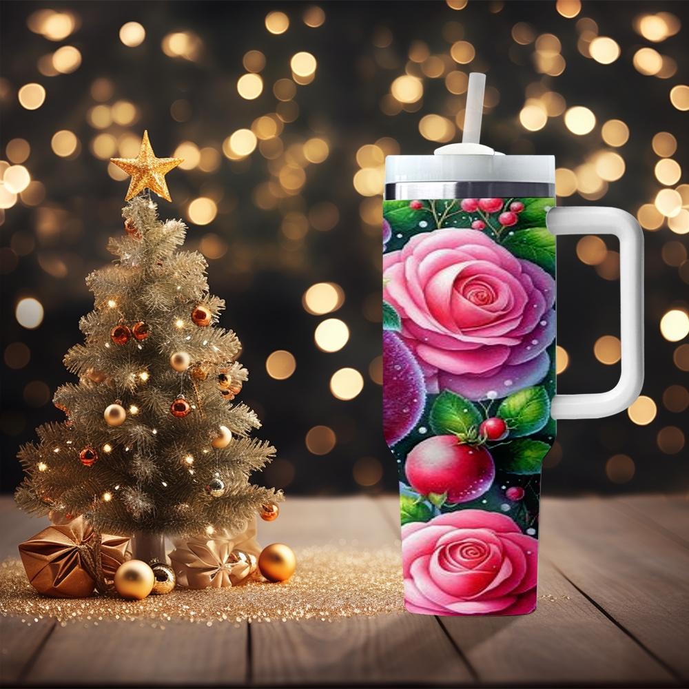 1pc Christmas water bottle, cartoon snowman, portable insulated stainless steel straw cup with handle, car mug, outdoor mug, travel mug, cup - Christmas and Valentine's Day gift, back-to-school for students (straw inside the cup).