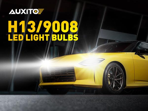 AUXITO H13/9008 LED Bulbs, 900% Brighter 120W 30000LM Per Set, 6500K Cool White H13 LED Bulbs, Plug-N-Play Halogen Replace H13 Bulbs, Canbus Ready, Pack of 2