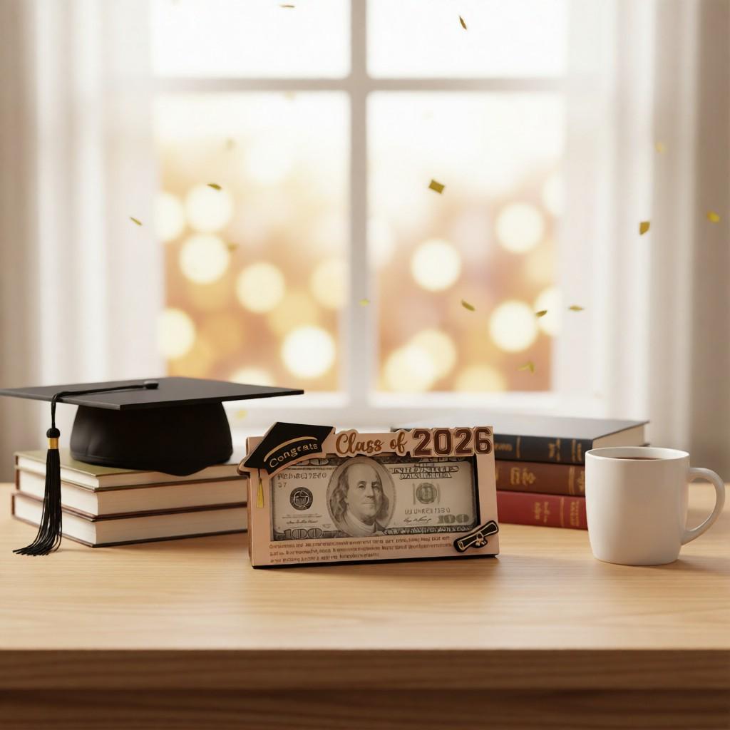 2026 Graduation Wooden Money Holder | Unique Cash Gift Keepsake for Graduates