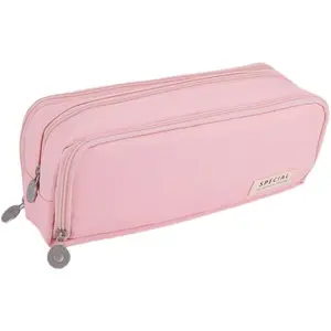Oya Pink Pencil Case, Large Capacity Pencil Pouch,Pencil Bag with 3 Compartments,Pen Organizer Oxford Storage for Men Women Adults Travel Business Office