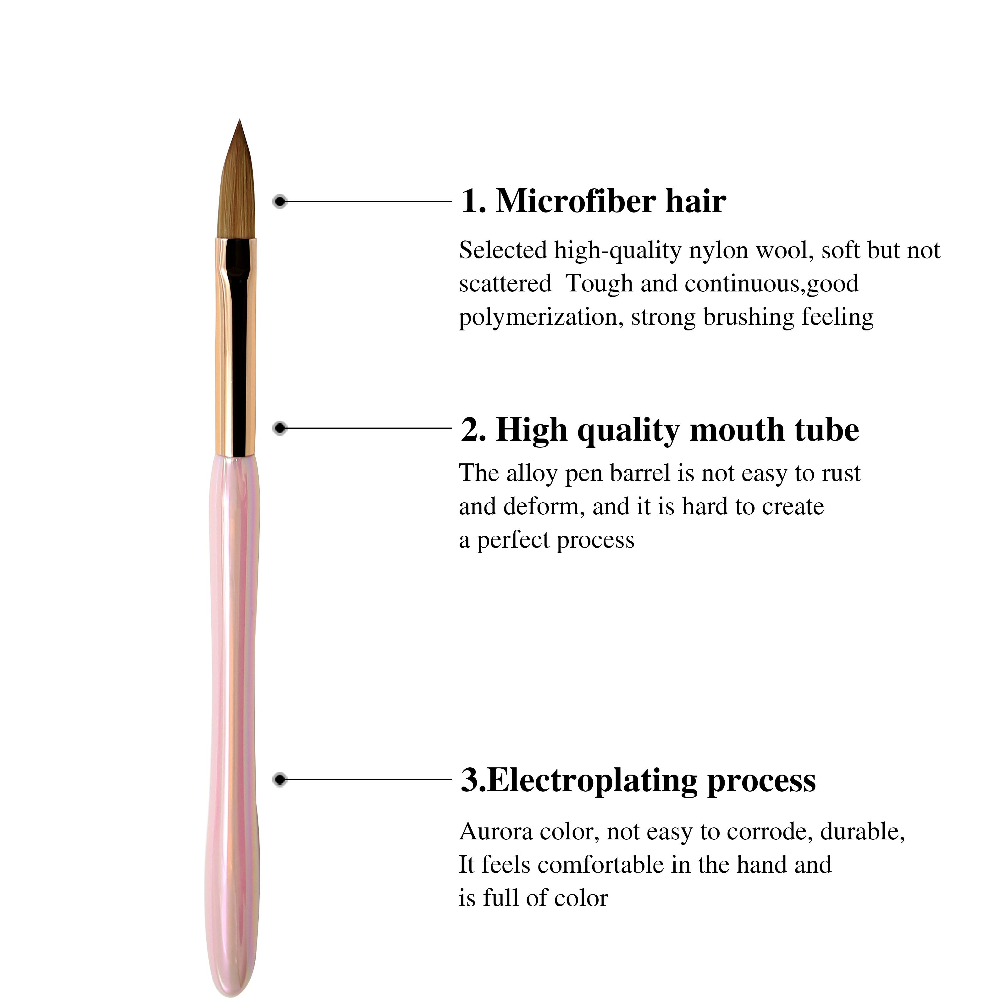 Nail Art Pen Set, 3 Handle Crimped Acrylic Brushes, Crystal Pen Set, Nail Brush, Nail Care Tools, Manicure Tools