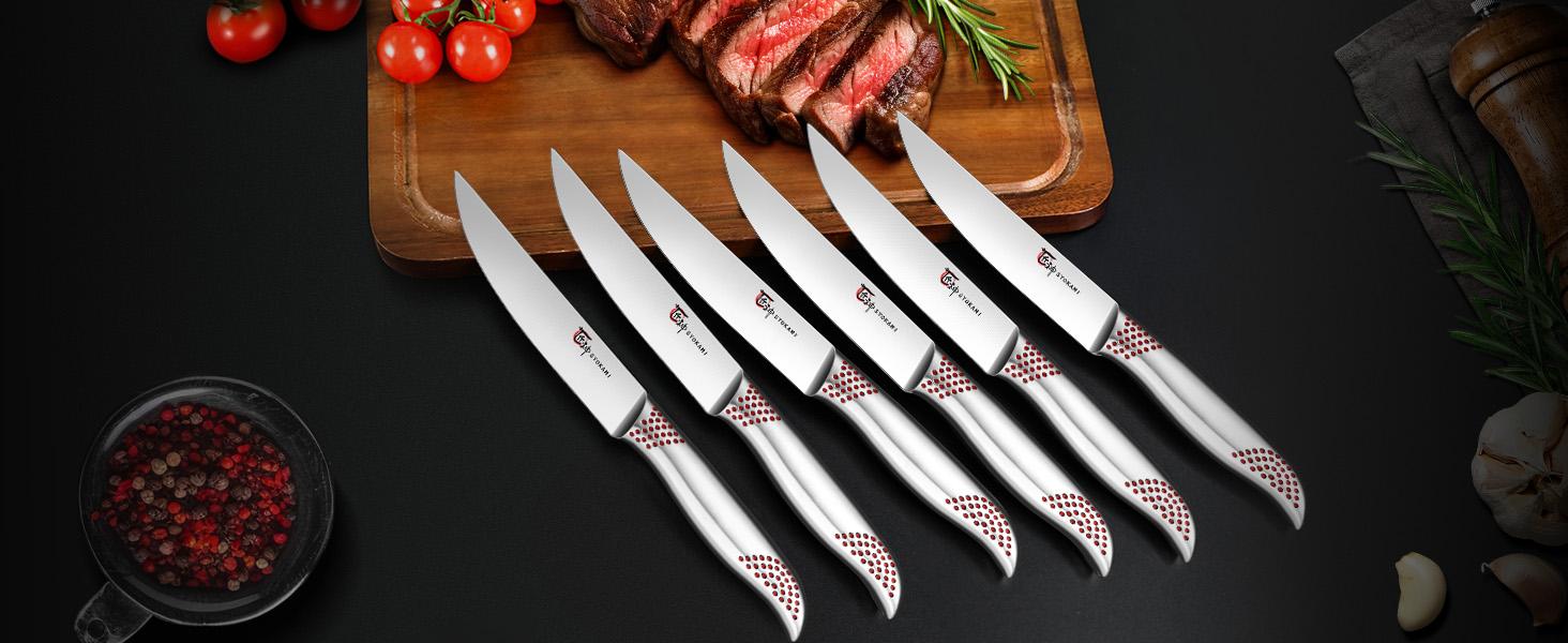 【TikTokShopSpringGlowUp】 SYOKAMI Kitchen Knife Set, 14 Pieces Japanese Style Knife Block Set with Magnetic Holder, High Carbon Stainless Steel Ultra Sharp Knives for kitchen with Ergonomic Handle and Sharpener, Black Dot, Mother's Day Gift