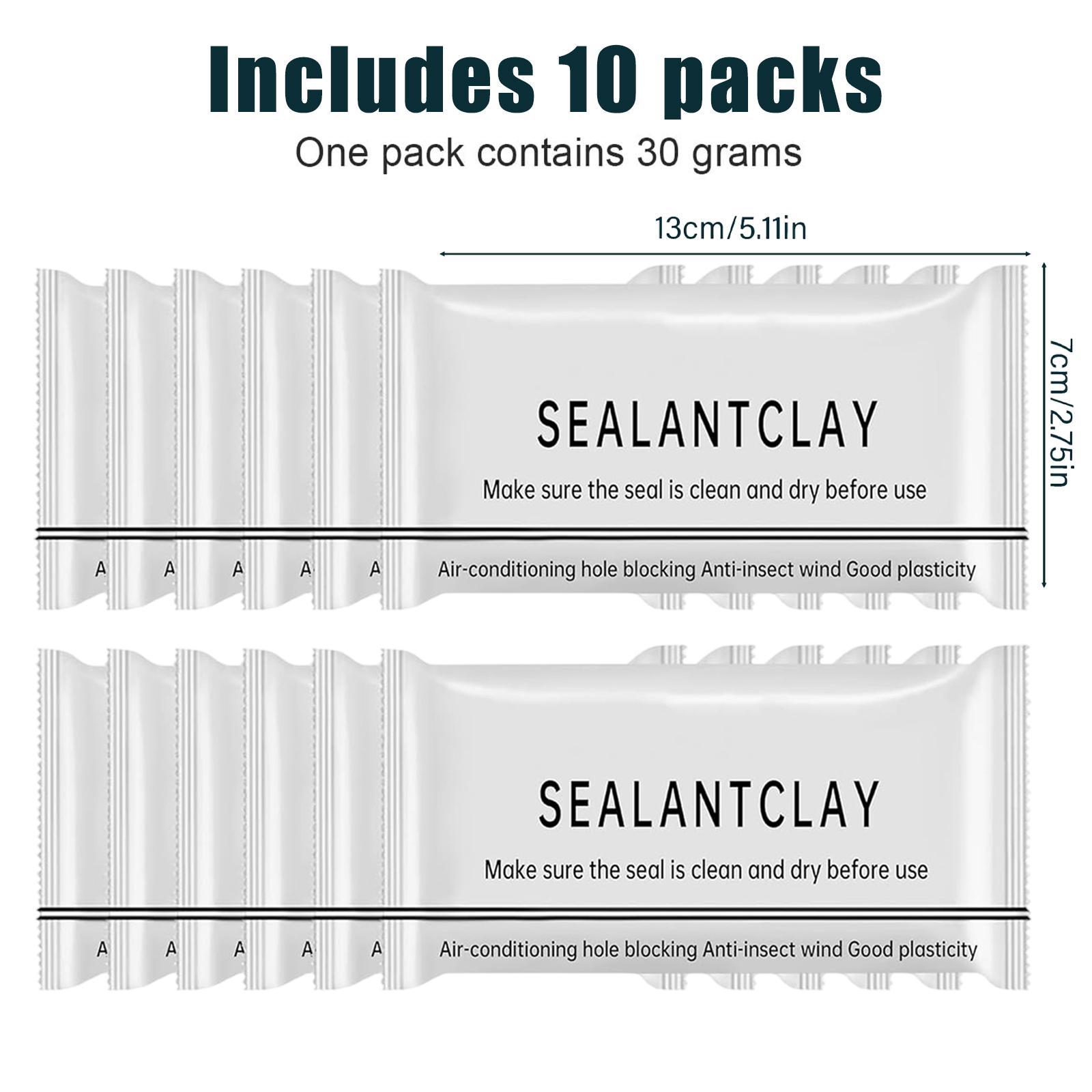 10/20PCS Eco-Friendly Sticky Clay Sealant - Quick-Curing, Strong Adhesion, Waterproof Oil-Resist, Pest Control Sealant for Sealing Gaps, Air Conditioner Holes (Pack Sizes Available for Indoor Recreation Use)