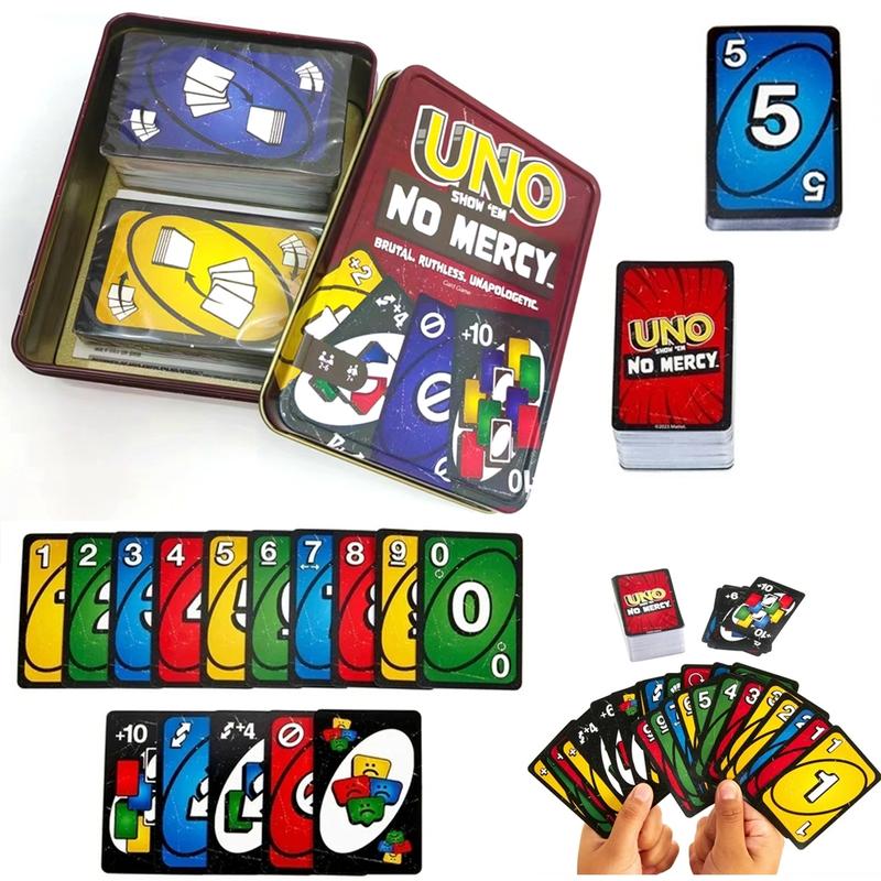 New Iron Box Uno Game Board Card Game, Party Cards Game, Family Gathering Entertainment, Family Fun Game, Uno Card Toy for Kids, Birthday Christmas Gift