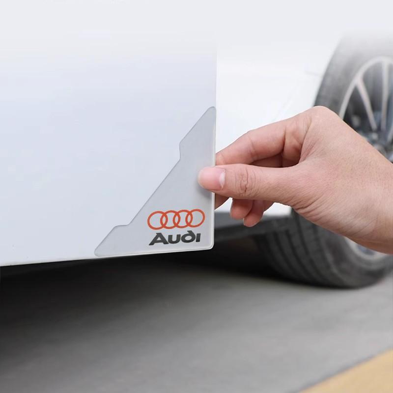 4 PCS Car Badges Universal Transparent Silicone Car Door Corner Anti-Collision Protection Anti-Scratch Sticker Door Protection Decoration and Anti-Damage Anti-Scratch Car Accessories Suitable for Audi Sline A3 A4 B5 B6 B7 B8 8P B9 8V 8L A6 C7 C6 A1 A5 A7