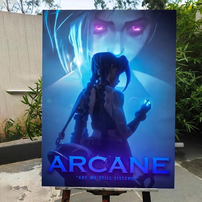 Game A-A-Arcane Main Art Movie Poster HD Waterproof Self-Adhesive Art Vibrant Wall Print for Living Room Bedroom Bar Parlor Home Decor Gift Fade-Resistant Easy-Apply Durable Dly Artwork