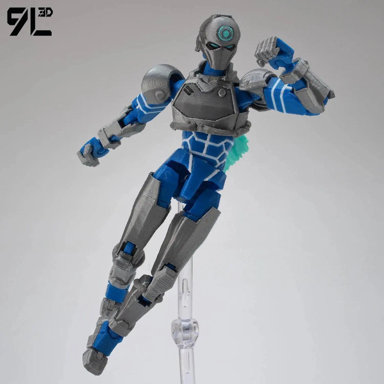9L3D DIY Shapeshift Articulated Figurine - Titan13 T13 Dummy with 13 Joints, Movable Multi-Pose 3D Model Toy, Desktop Collectible, Tech Jacket Accessory, Gifts for Boys, Toy Photography Prop