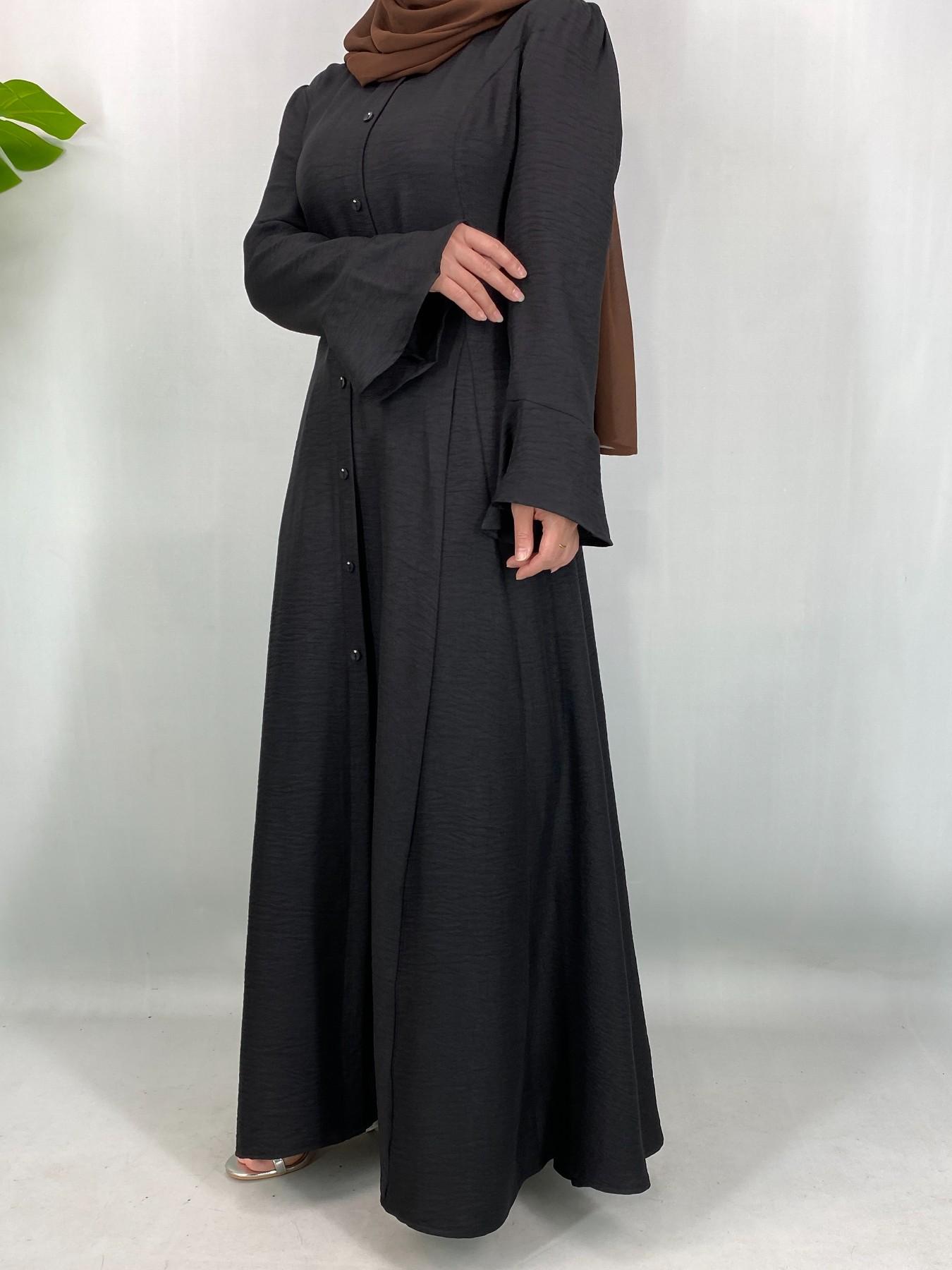 Muslim Fashion Long Robe, Modest Muslim Outfits, Exclusive for Muslim Sisters, 3 Colors, 5 Sizes, Drape Fabric, Bell Sleeves, Daily Wear, Hijab Fashion #HijabFashion #MuslimDress