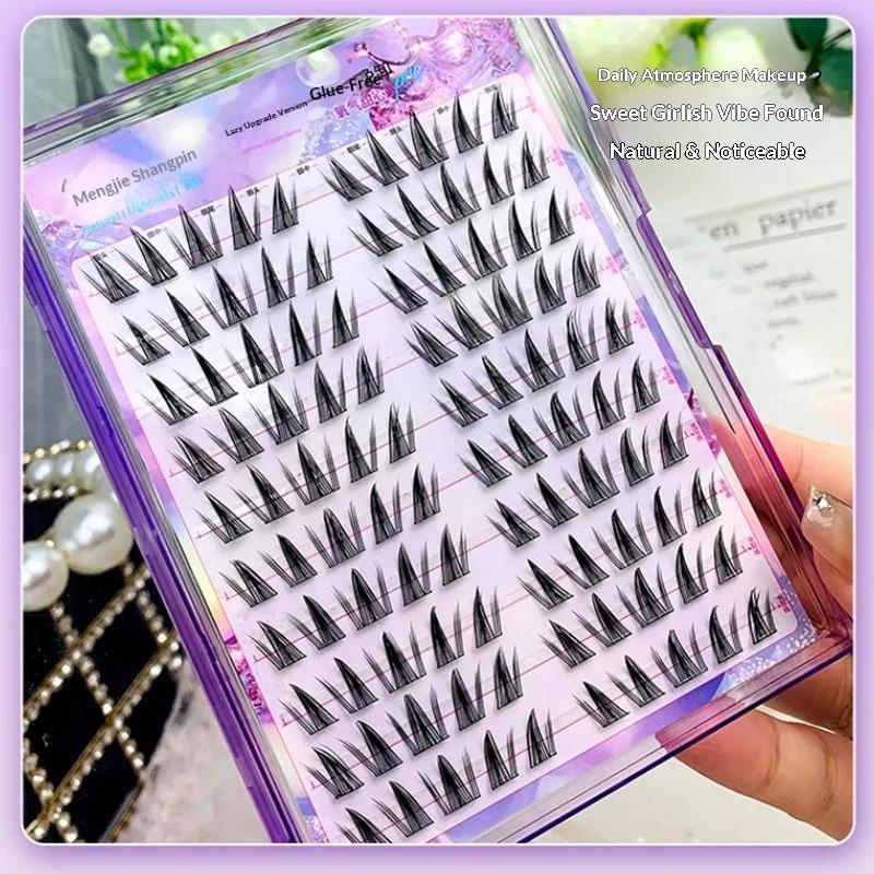 Self-adhesive Glue-free False Eyelashes Winged Fluffy Natural Thick Manga Eyes Reusable Enlarged Eyes Lashes Easy Apply 10-13mm